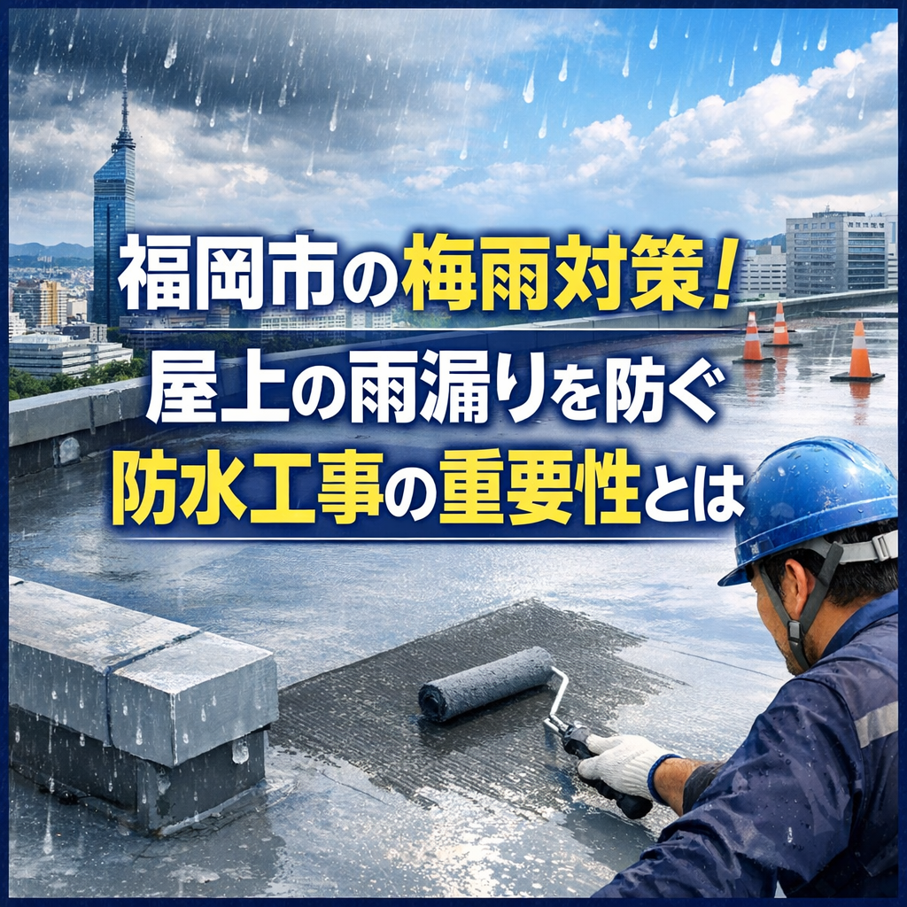 福岡市の梅雨対策!屋上の雨漏りを防ぐ防水工事の重要性とは
