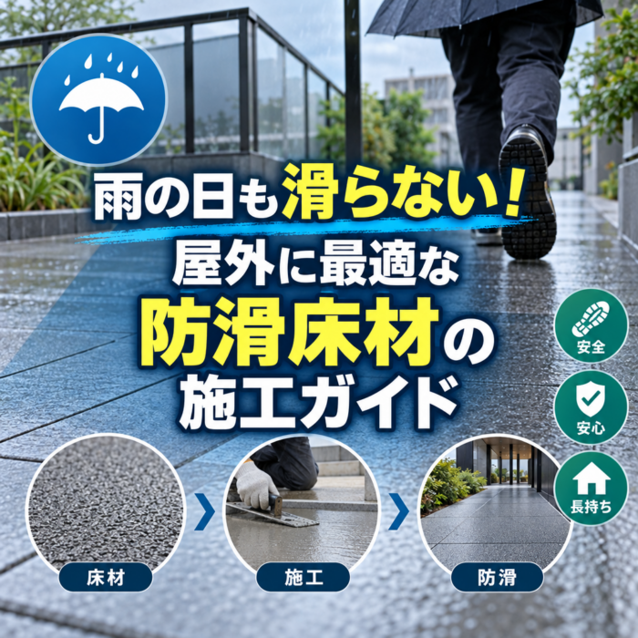 雨の日も滑らない！屋外に最適な防滑床材の施工ガイド